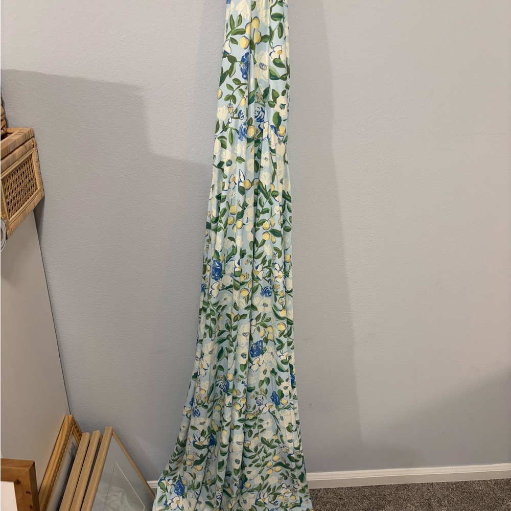 Floral Maxi Dress - Green and White